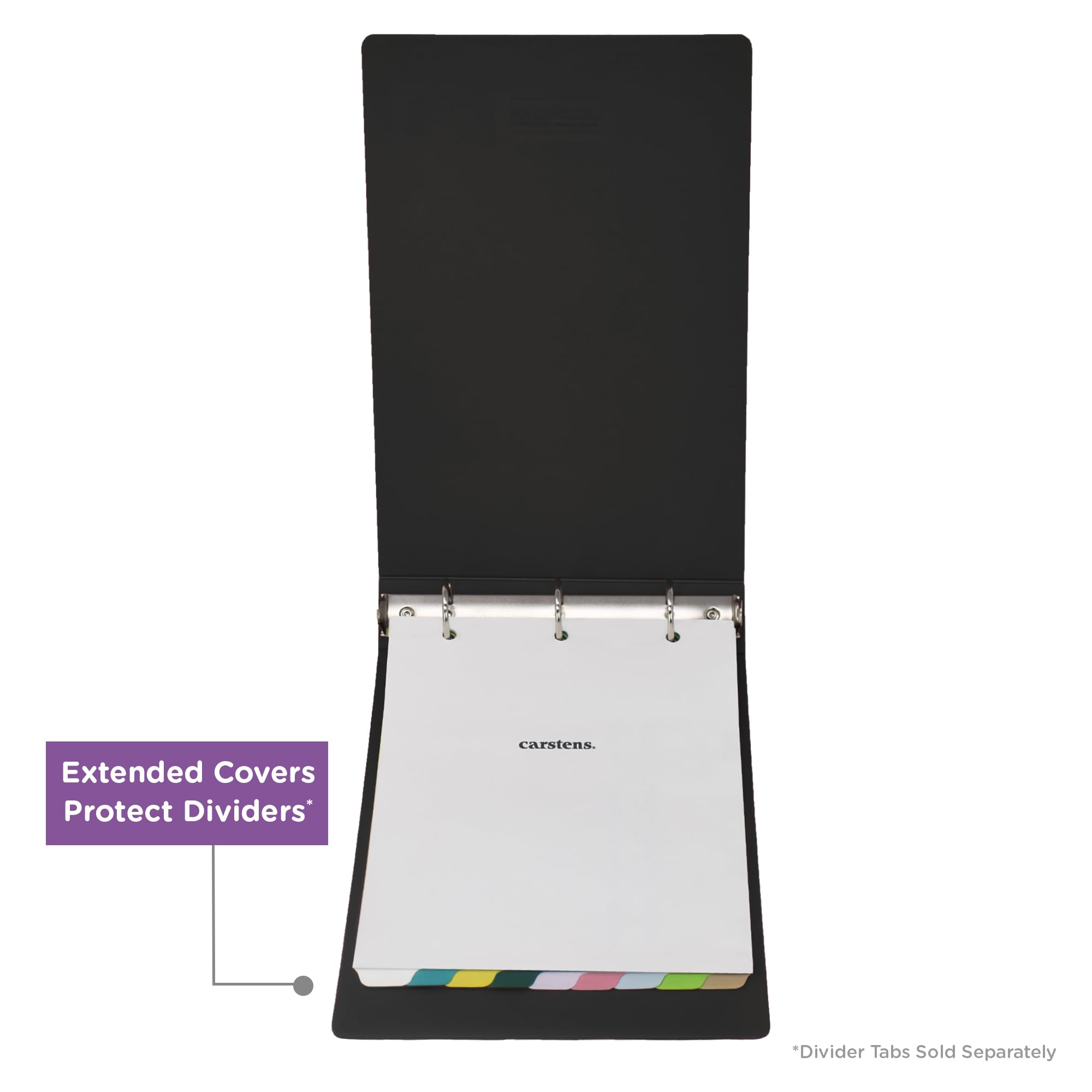 Carstens 2-Inch Heavy Duty 3-Ring Binder - Top Opening, Black, Durable Plastic, No-Gap Rings, Waterproof Cover, No Pockets, Holds 300 US Letter Sheets, BPA-Free, Made in USA (5879-3R), Case of 16 - Image 6