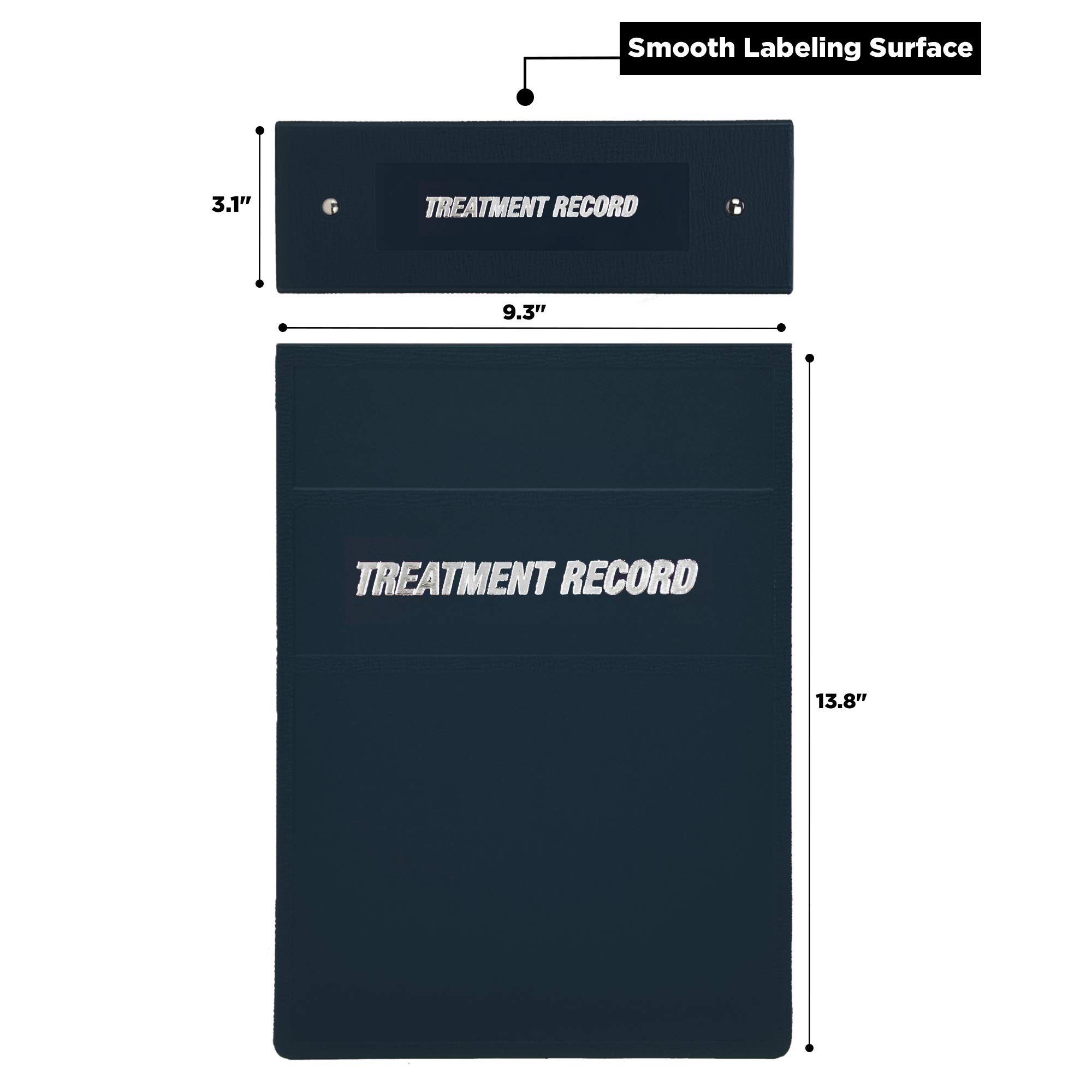 Carstens 3-Inch Heavy Duty Round Ring Binder for Treatment Administration Records – Top Opening, Navy Blue, Durable Plastic, No-Gap Rings, No Pockets, Holds 400 Letter Sheets, Made in USA, (1778-3R) - Image 3