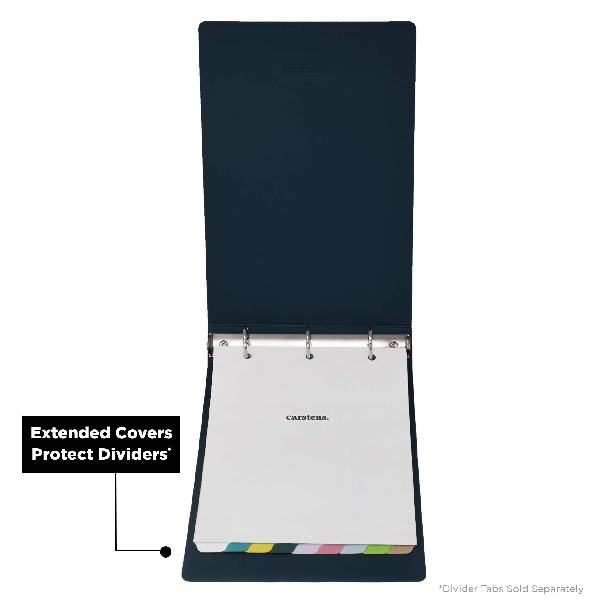 Carstens 3-Inch Heavy Duty Round Ring Binder for Treatment Administration Records – Top Opening, Navy Blue, Durable Plastic, No-Gap Rings, No Pockets, Holds 400 Letter Sheets, Made in USA, (1778-3R) - Image 5