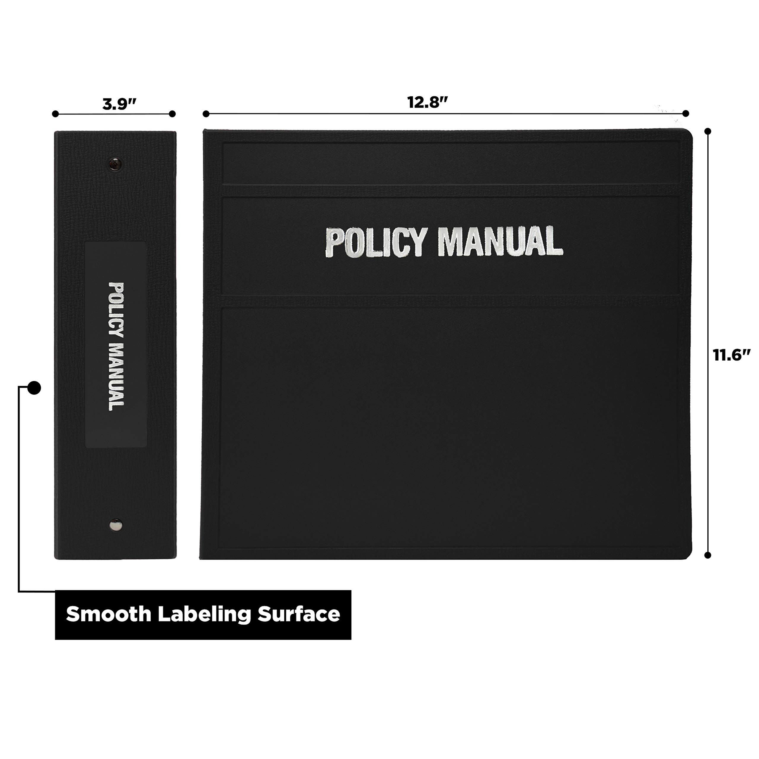 Carstens 4-Inch Heavy Duty Round Ring Binder for Policy Manuals – Side Opening, Black, Durable Plastic Covers, No-Gap Rings, No Pockets, Holds 600 US Letter Sheets, Made in USA (1873-3R) - Image 3