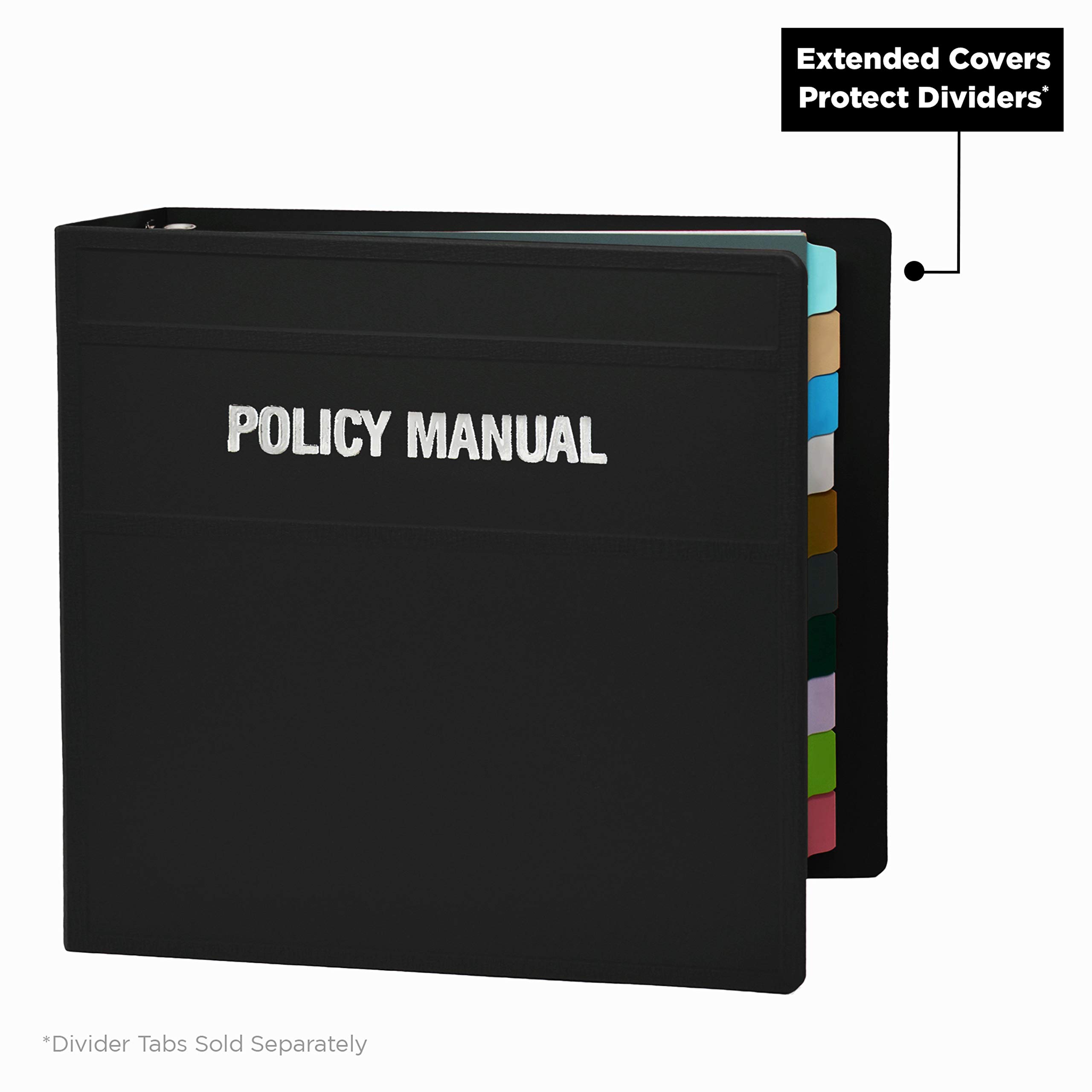 Carstens 4-Inch Heavy Duty Round Ring Binder for Policy Manuals – Side Opening, Black, Durable Plastic Covers, No-Gap Rings, No Pockets, Holds 600 US Letter Sheets, Made in USA (1873-3R) - Image 5