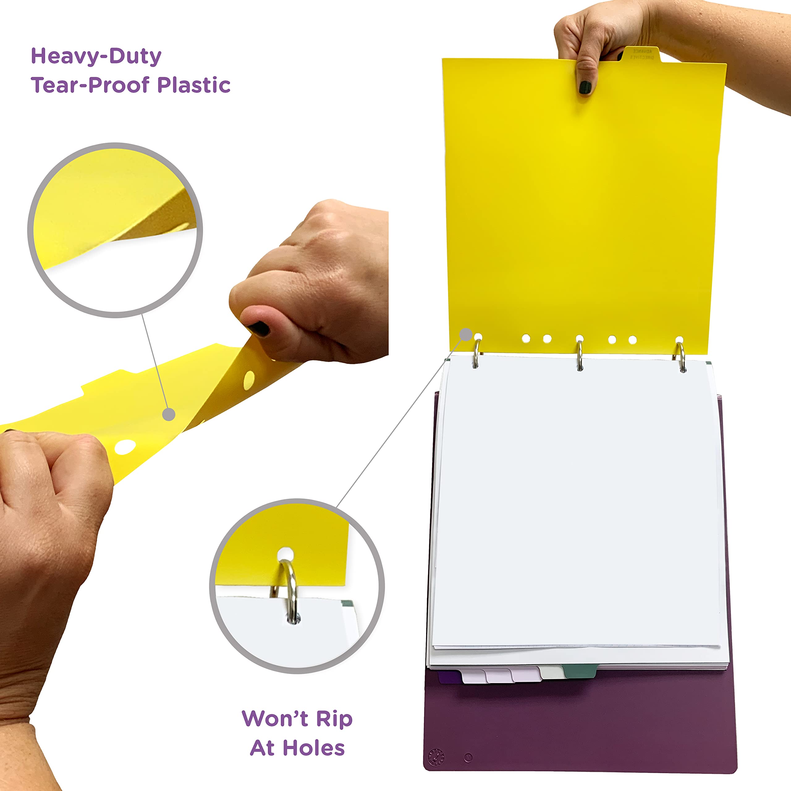 Heavy Duty Plastic Adult Daycare Divider Set, 12-Tab, 2681-00, for Top-Opening 2-5 Ring Binders, Multicolored - Image 4