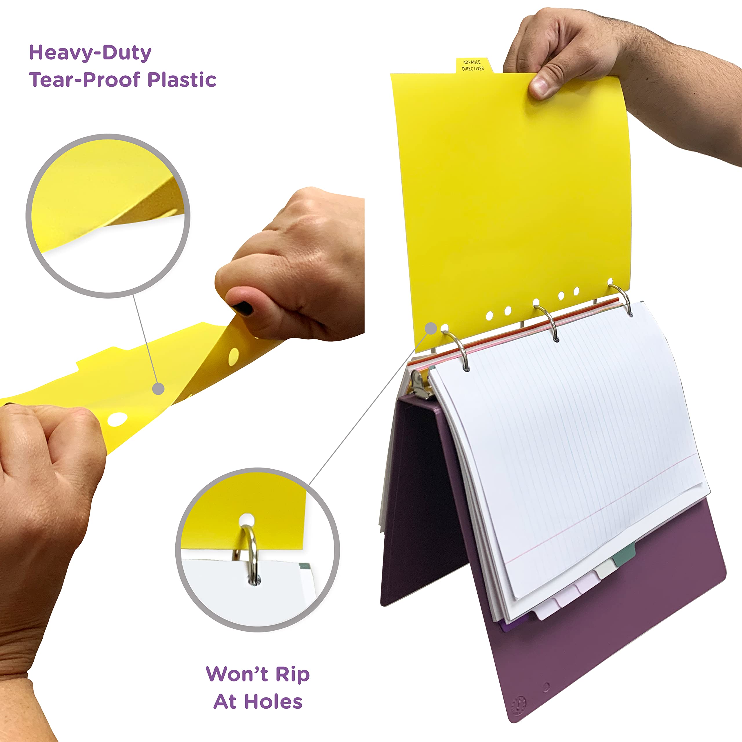 Carstens Heavy Duty Plastic Assisted Living Divider Set, 12 Tabs, 2690-0A, for Side-Opening 3-Ring and 5-Ring Binders - Image 3